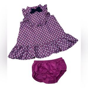 Janie and Jack Purple and Navy Sleeveless Ruffle Dress 3-6 months